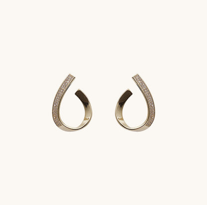 Rhinestone Twisted Metal Hoops Earrings Titliya
