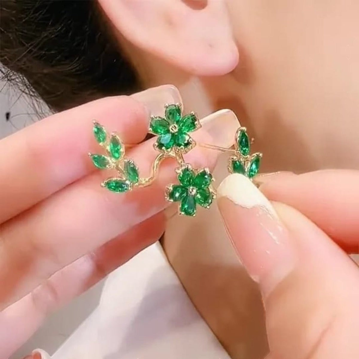 Multi Colour Leaf Shape Korean Studs Titliya