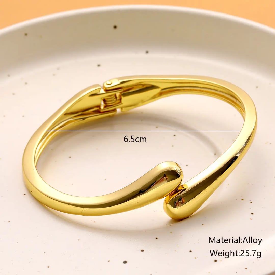 Minimalist Gold Plated Open Cuff Bracelet TITLIYA