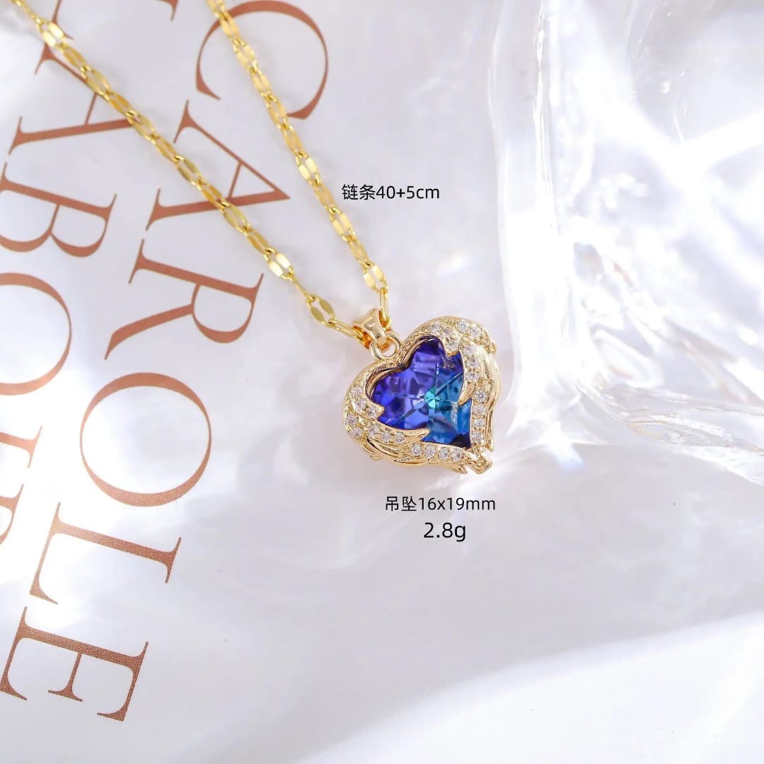 Gold Plated Blue Herat Stone Necklace Titliya
