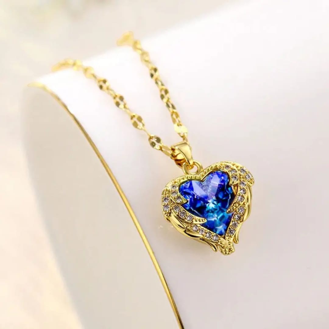 Gold Plated Blue Herat Stone Necklace Titliya