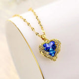 Gold Plated Blue Herat Stone Necklace Titliya
