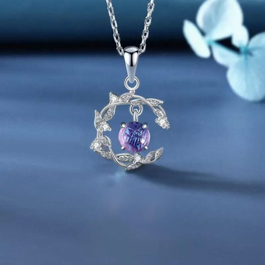 Purple Stone Pendant Necklace Titliya