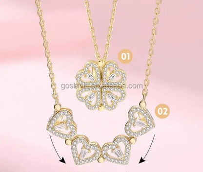 Four Heart Magnetic Pendant Necklace Titliya