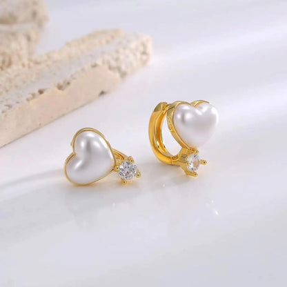 TITLIYA Korean Earrings Combo Set of 4 – Anti-Tarnish Pearl, Heart & Crystal Earrings