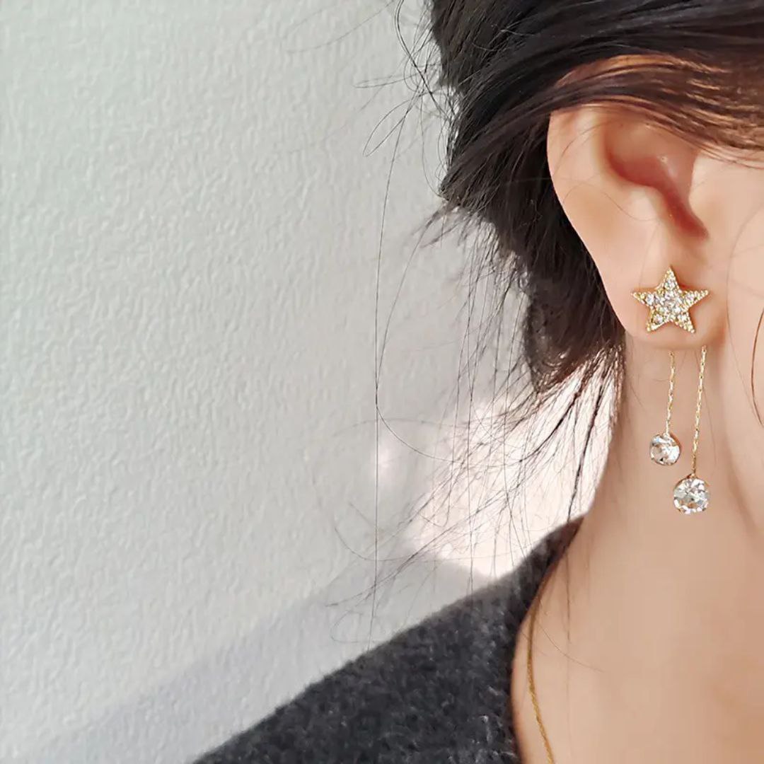 TITLIYA Korean Earrings Combo Set of 4 – Anti-Tarnish Pearl, Floral & Crystal Earrings