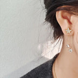 TITLIYA Korean Earrings Combo Set of 4 – Anti-Tarnish Pearl, Floral & Crystal Earrings