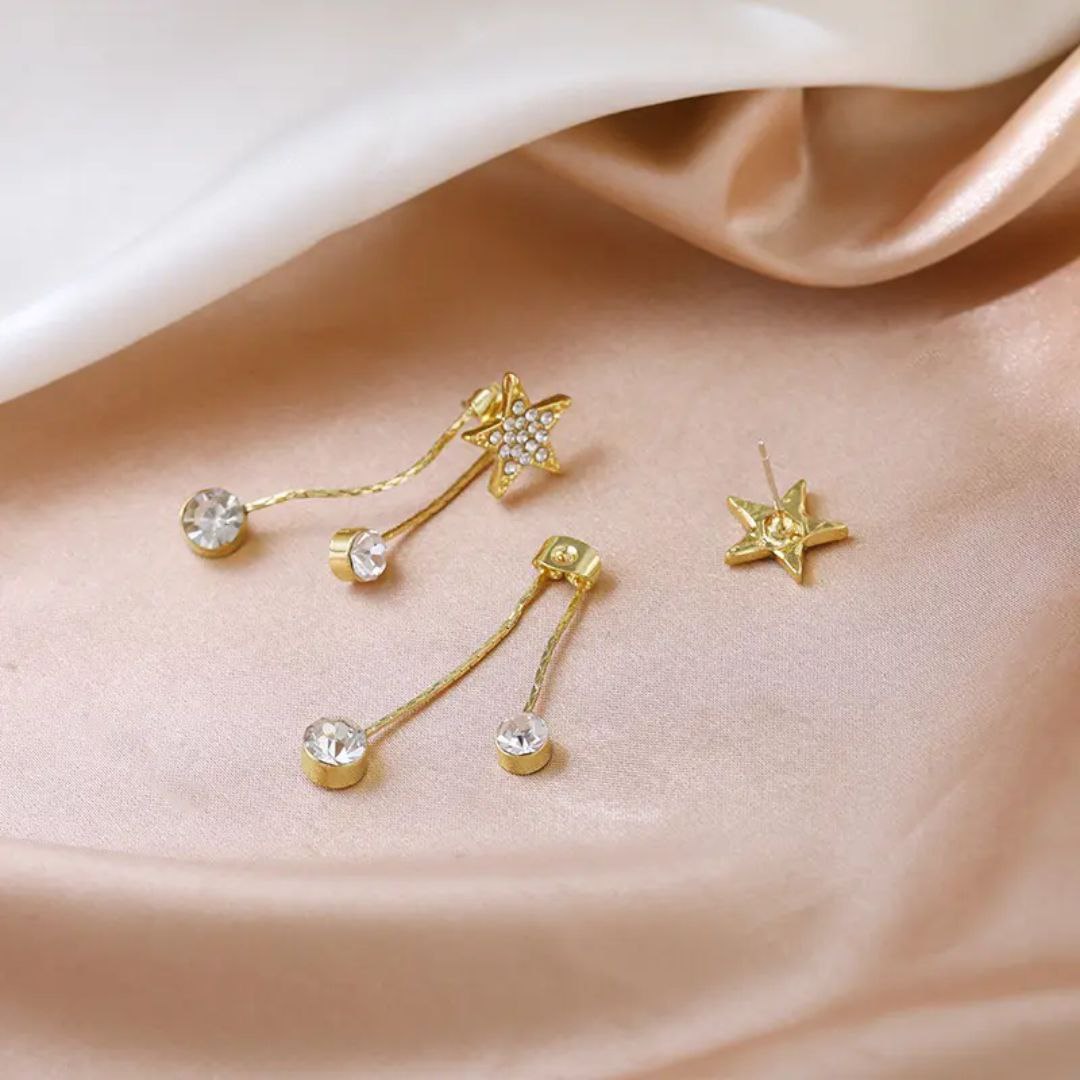 TITLIYA Korean Earrings Combo Set of 4 – Anti-Tarnish Pearl, Floral & Crystal Earrings