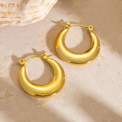 Premium Gold Plated Chunky Hoop Earrings