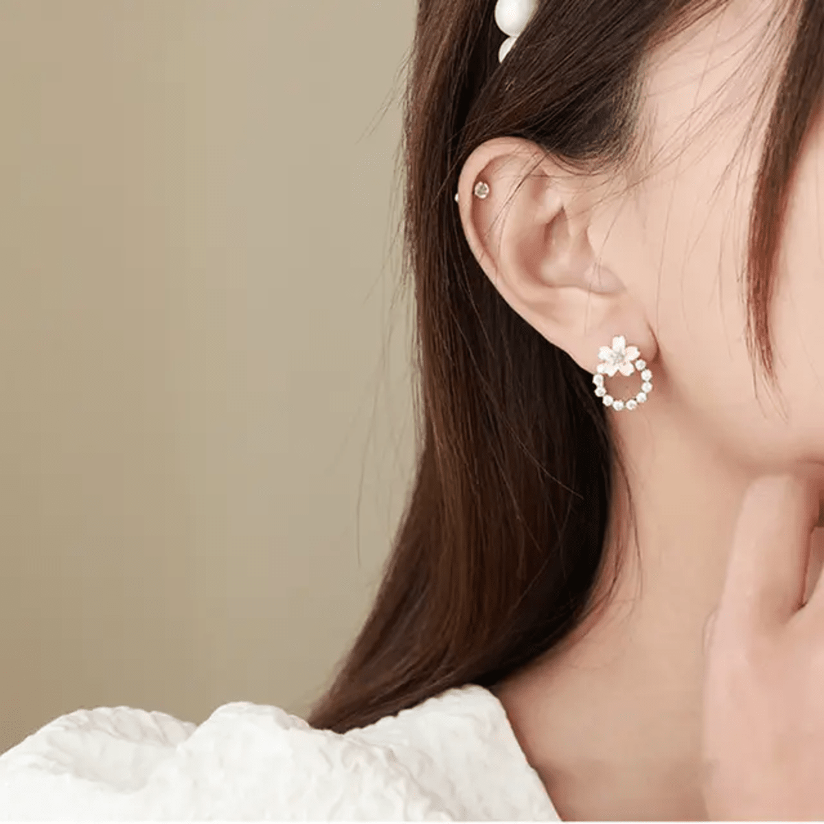 TITLIYA Korean Earrings Combo Set of 3 – Anti-Tarnish Pearl, Heart & Floral Earrings