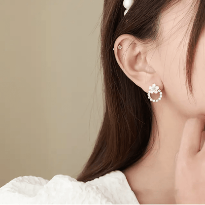 TITLIYA Korean Earrings Combo Set of 3 – Anti-Tarnish Pearl, Heart & Floral Earrings
