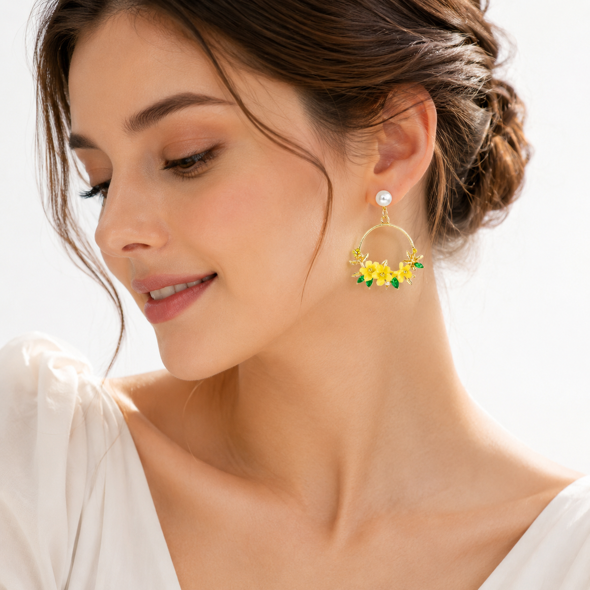 TITLIYA Korean Yellow Flower Earrings