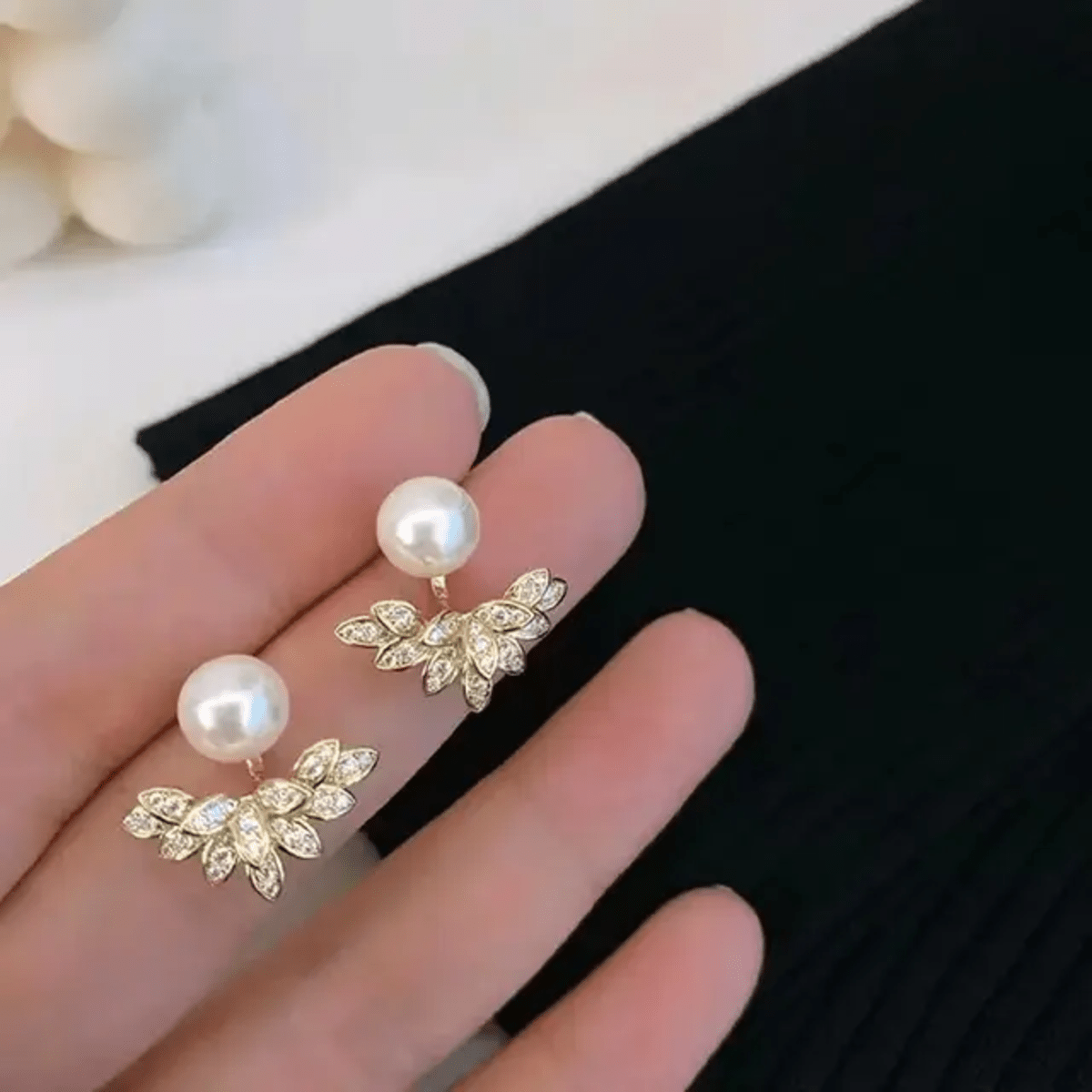 TITLIYA Korean Earrings Combo Set of 3 – Anti-Tarnish Pearl, Heart & Floral Earrings