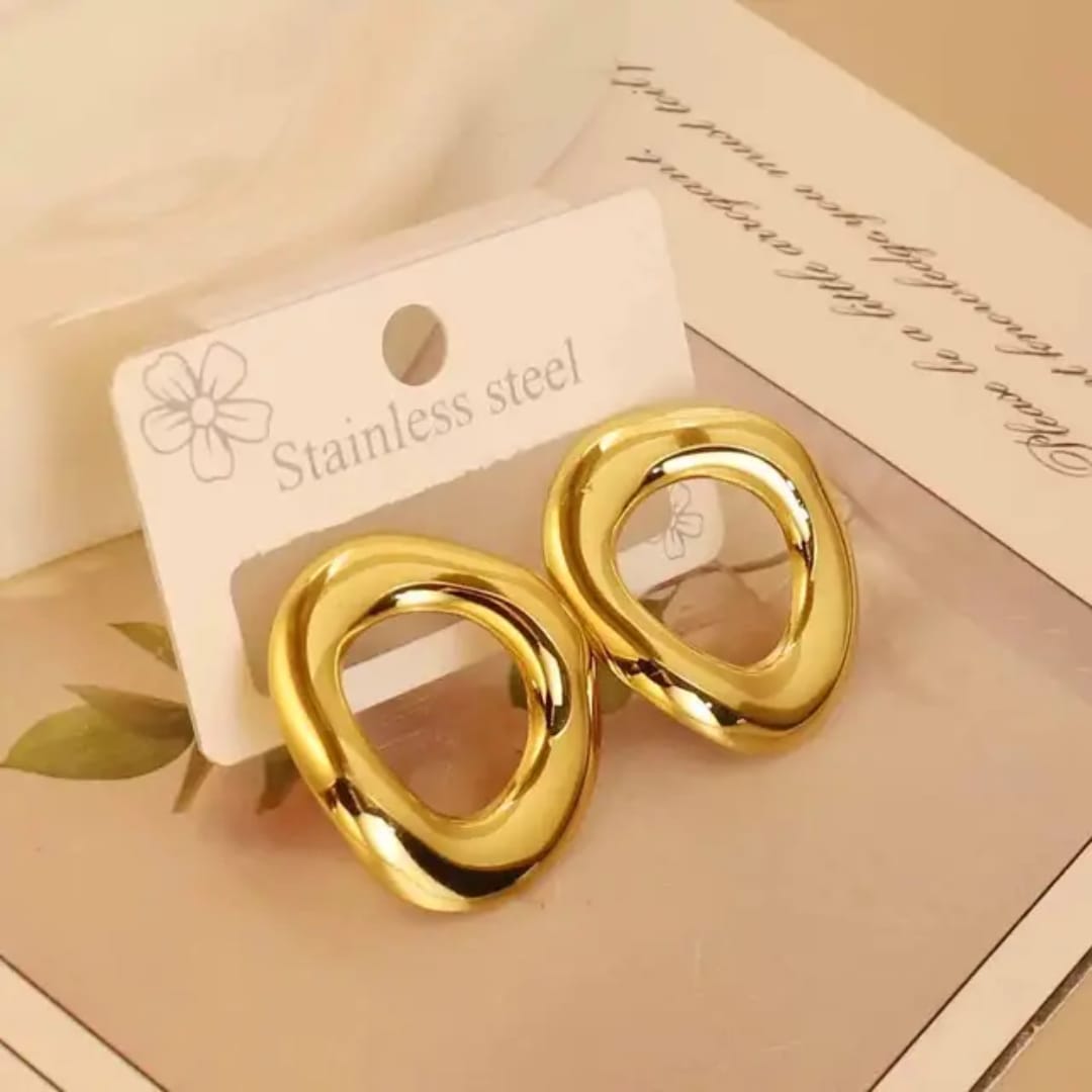 Gold Plated Irregular Hollow Stud Earrings TITLIYA