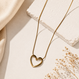 Korean Anti-Tarnish Gold Heart Pendant Necklace | Minimal Korean Jewellery