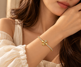 TITLIYA Korean Style Gold Tennis Bow Bracelet for Women
