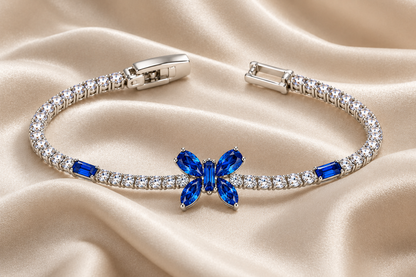 TITLIYA Korean Style Blue Butterfly Crystal Bracelet for Women
