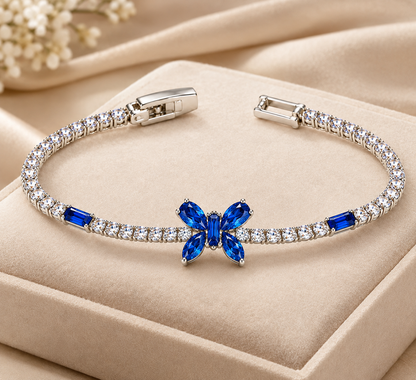 TITLIYA Korean Style Blue Butterfly Crystal Bracelet for Women