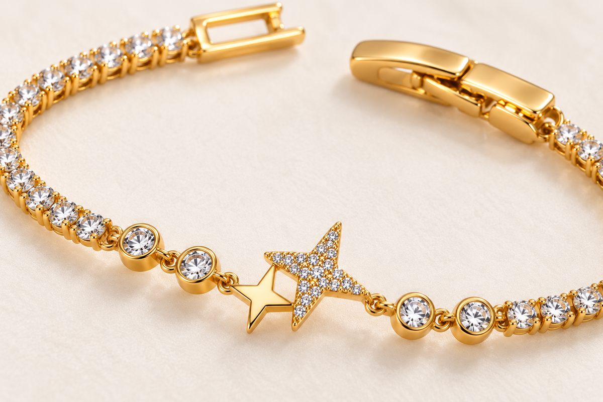 TITLIYA Korean Style Gold Star Crystal Bracelet for Women