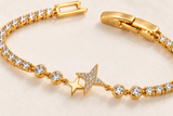 TITLIYA Korean Style Gold Star Tennis Bracelet for Women