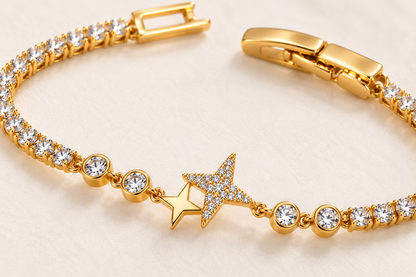 TITLIYA Korean Style Gold Star Crystal Bracelet for Women