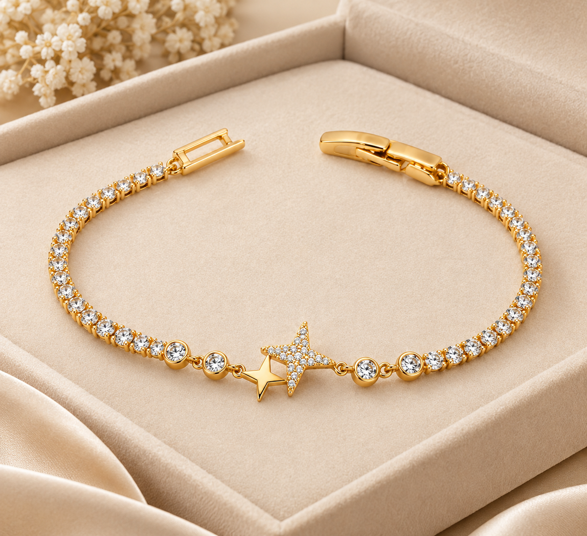 TITLIYA Korean Style Gold Star Crystal Bracelet for Women