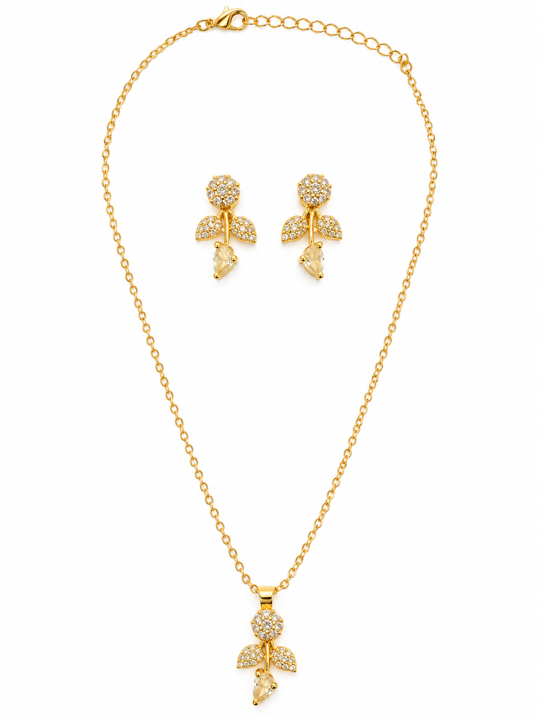 TITLIYA Korean Style Gold Crystal Flower Pendant Necklace for Women