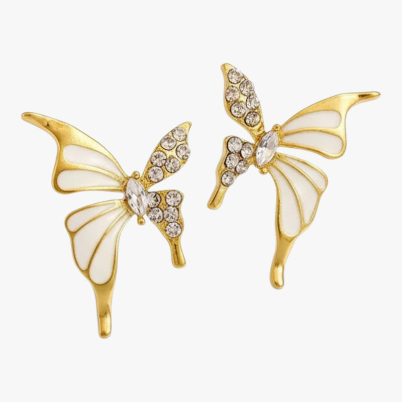 Trendy Gold Plated Butterfly Stud Earrings