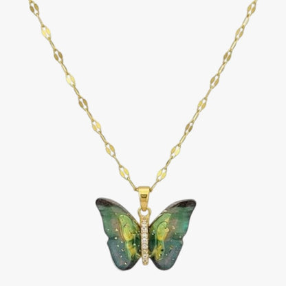 Vibrant Blue Winged Butterfly Necklace Titliya