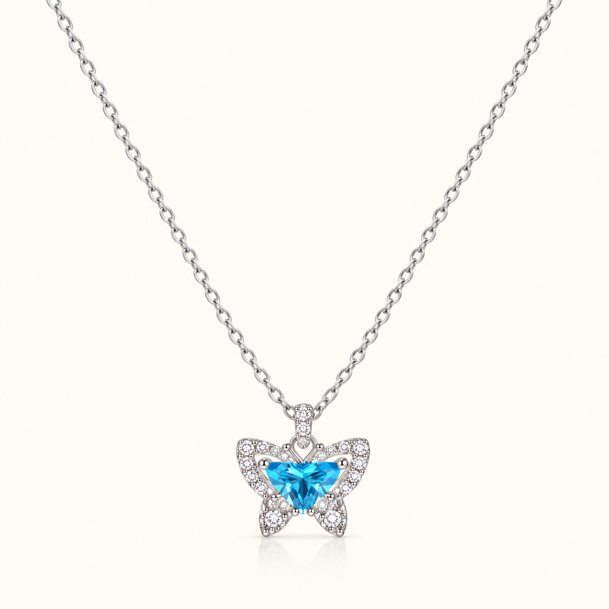 TITLIYA Korean Blue Butterfly Pendant Necklace