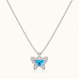TITLIYA Korean Blue Butterfly Pendant Necklace