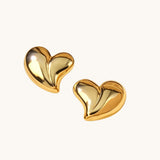 Elegant Gold Plated Heart Shape Stud Earrings Titliya