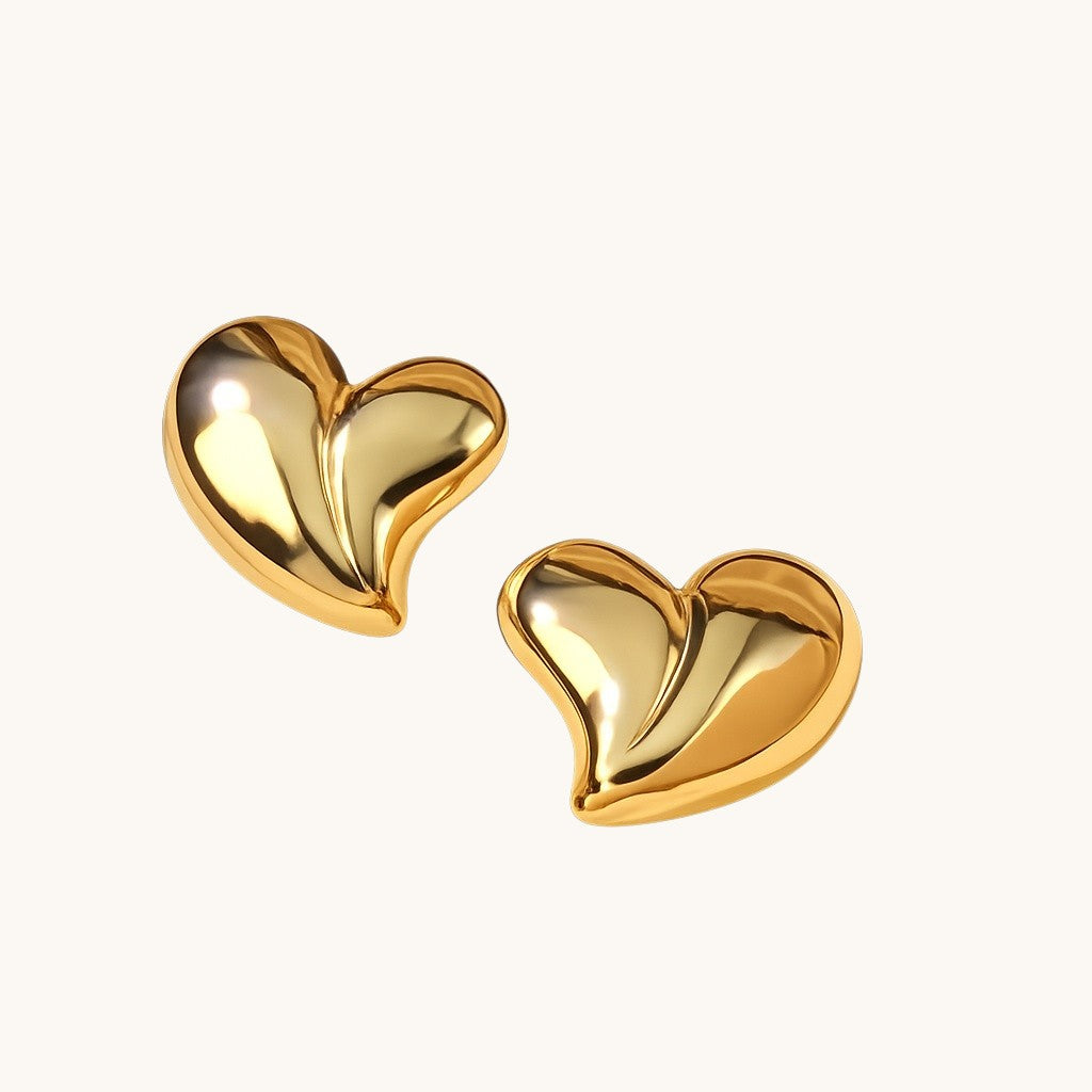 Elegant Gold Plated Heart Shape Stud Earrings Titliya