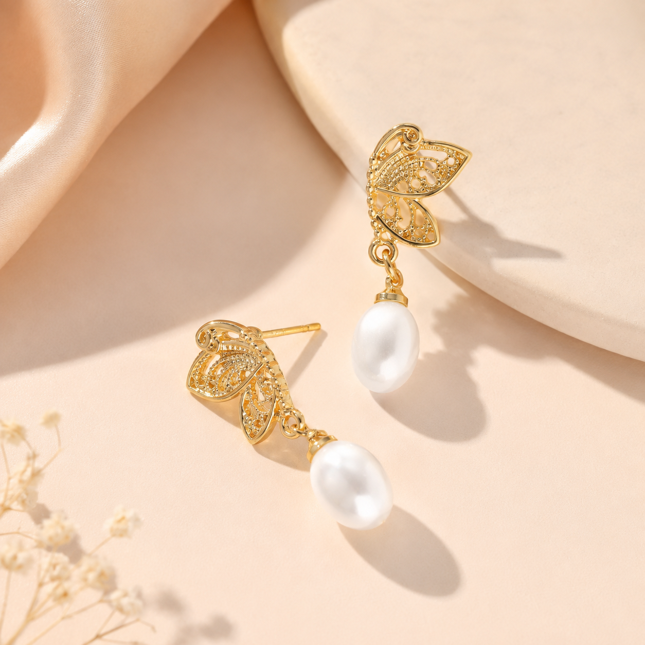 TITLIYA Korean Earrings Combo Set of 4 – Anti-Tarnish Pearl, Heart & Crystal Earrings