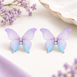 TITLIYA Korean Style Pastel Blue & Purple Butterfly Stud Earrings