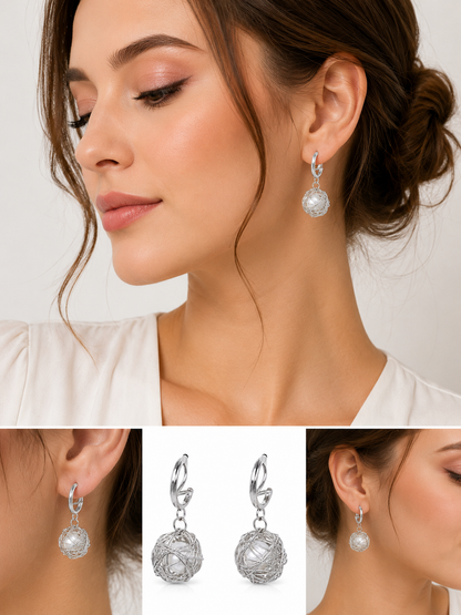 Korean Wire Ball Dangle Earrings