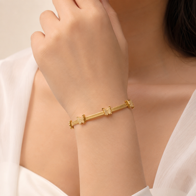 TITLIYA Korean Gold Glitter Butterfly Chain Bracelet