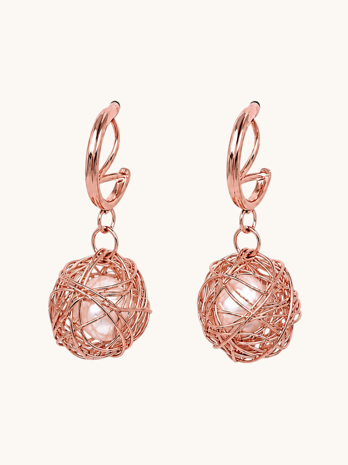 Korean Wire Ball Dangle Earrings