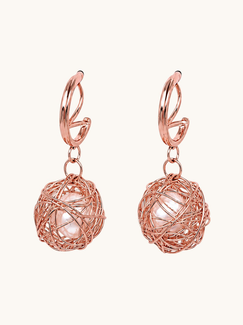 Korean Wire Ball Dangle Earrings