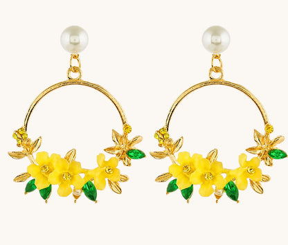 Yellow Flowers Shape Korean Earring Titliya