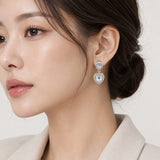 TITLIYA Silver-Toned Stainless Steel Heart-Shaped Drop Earrings