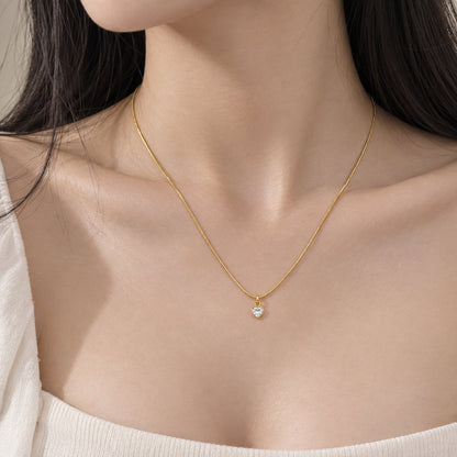TITLIYA Korean Style Gold Mini Heart Pendant Necklace