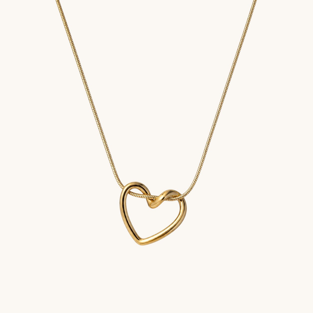 Korean Anti-Tarnish Gold Heart Pendant Necklace | Minimal Korean Jewellery