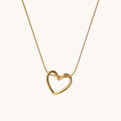 Korean Anti-Tarnish Gold Heart Pendant Necklace | Minimal Korean Jewellery