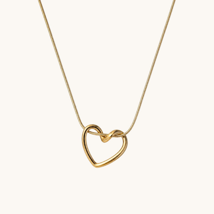 Korean Anti-Tarnish Gold Heart Pendant Necklace | Minimal Korean Jewellery