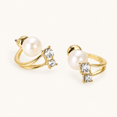 TITLIYA Korean Pearl Anti-Tarnish Gold Stud Earrings