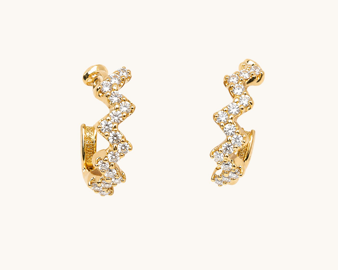 Minimalist Gold Plated Zigzag Hoop Titliya