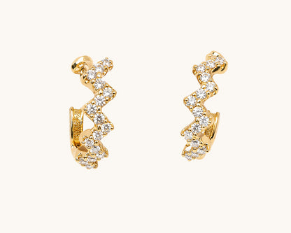 Minimalist Gold Plated Zigzag Hoop Titliya