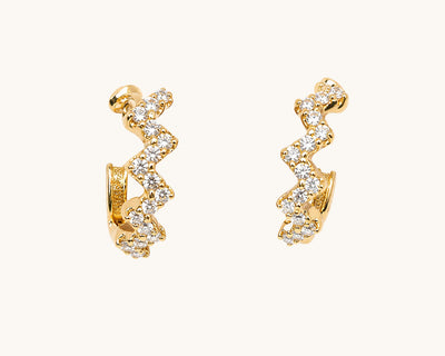 Minimalist Gold Plated Zigzag Hoop