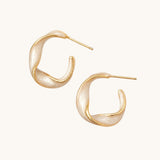 TITLIYA Korean White Hoop Anti-Tarnish Earrings
